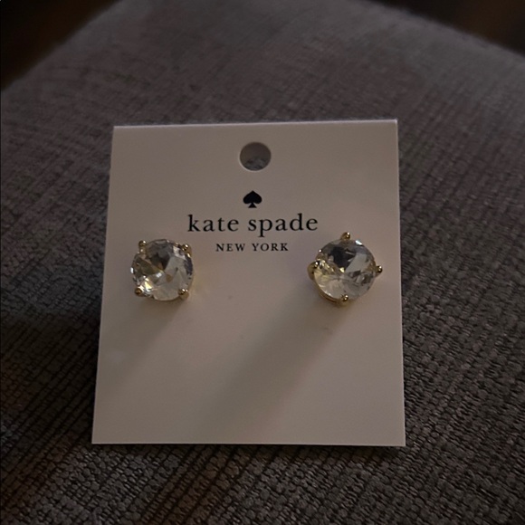 Kate Spade Crystal Stud Earrings with Gold Accents - Picture 1 of 4